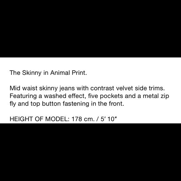 ZARA Premium Leopard Print Velvet Trim Jeans 2 - Picture 7 of 7